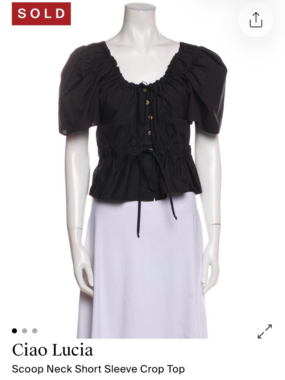 Ciao Lucia Black Puff Sleeve Top
